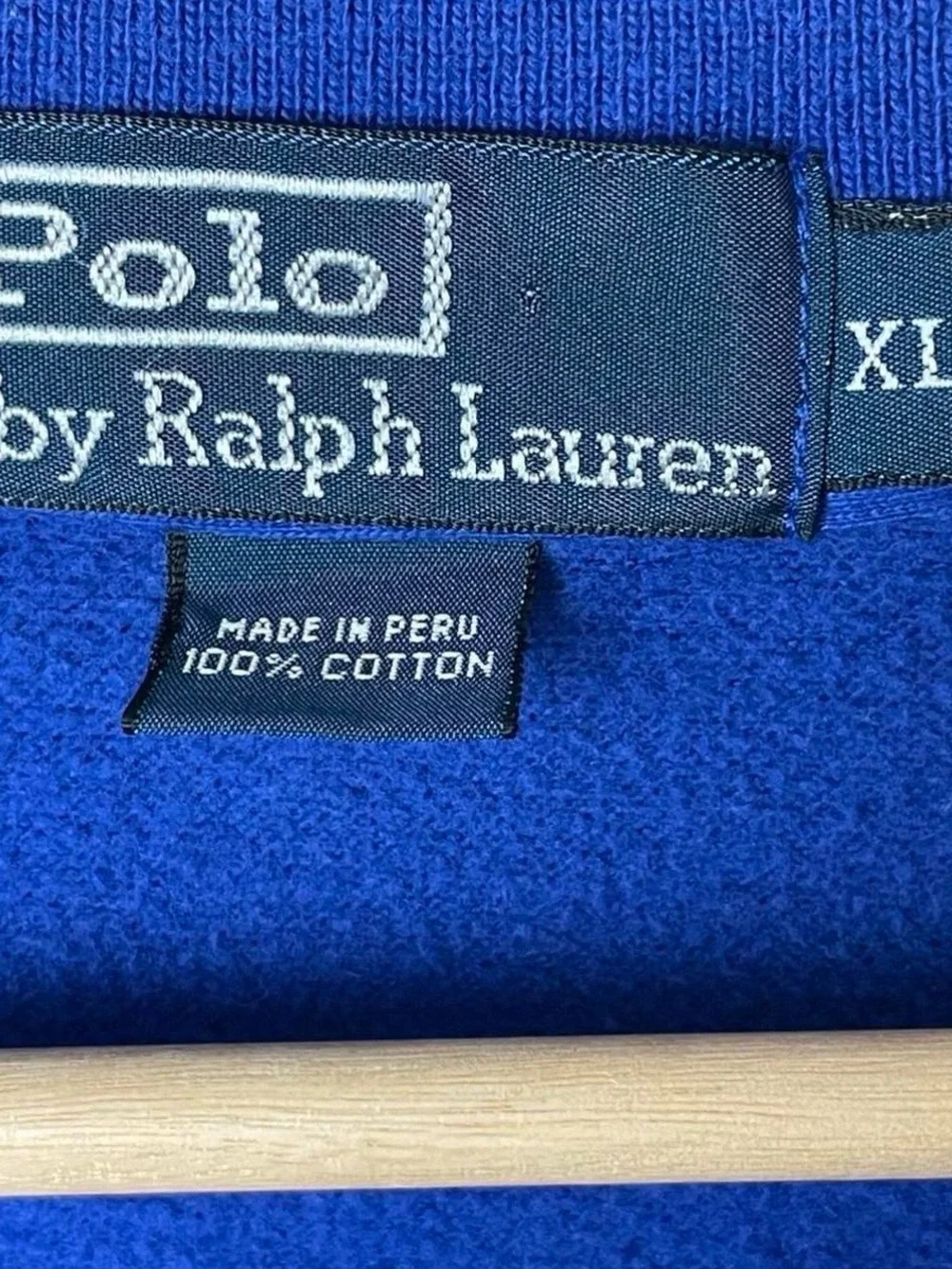 Ralph Lauren Royal Blue Quarter-Zip Polo with White-Trim Collar